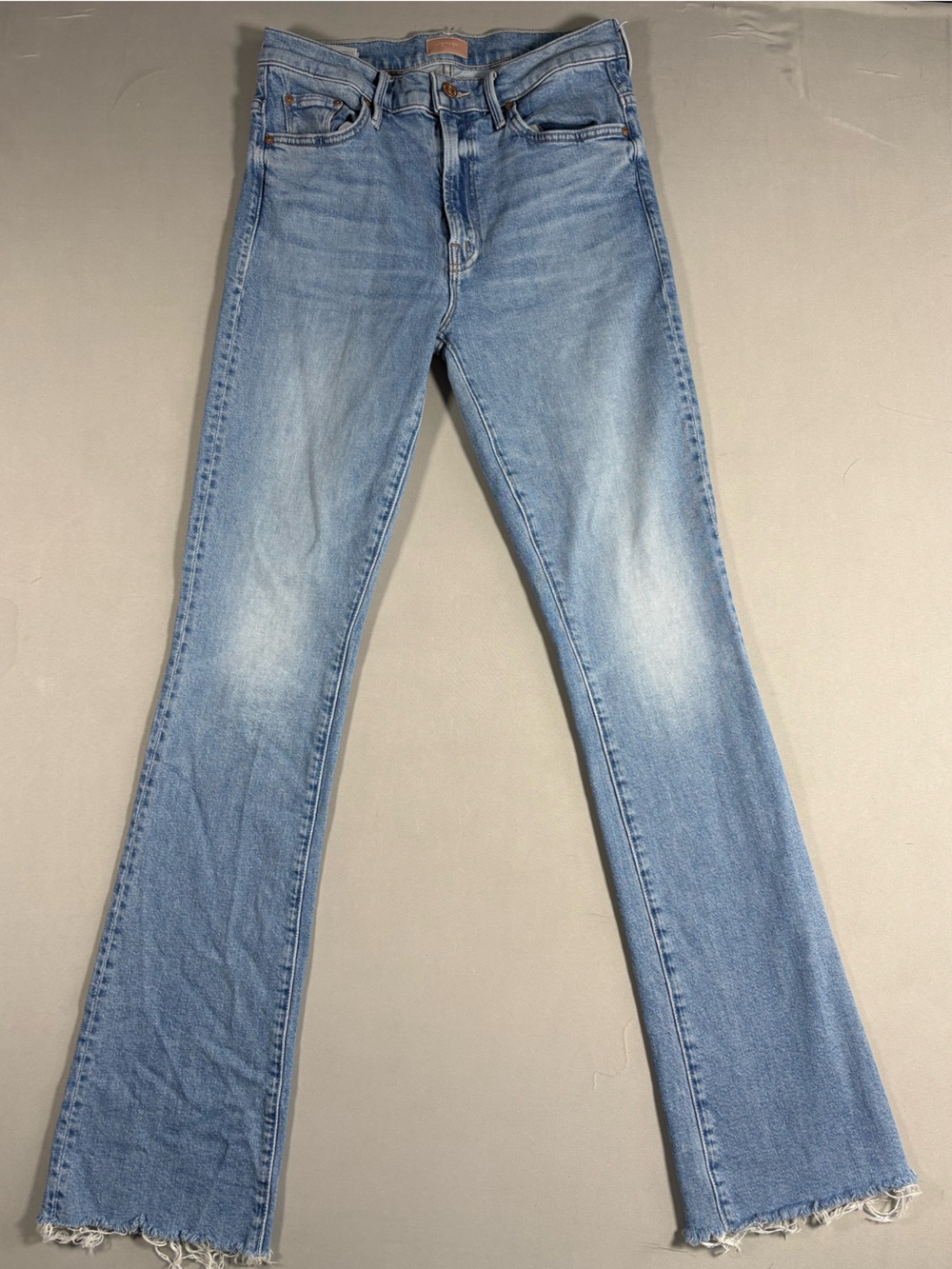 Mother Denim The Insider Sneak Fray Denim Jeans High Rise Straight Leg Size 28 - Picture 3 of 12